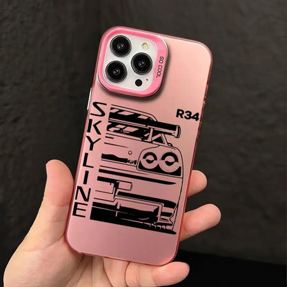 JDM Dream Car Matte Silicone Case for iPhone 16 Pro, 15 Pro Max, 14, 14 Pro, 14 Pro Max, 16 Plus, XS – Style Meets Street Performance