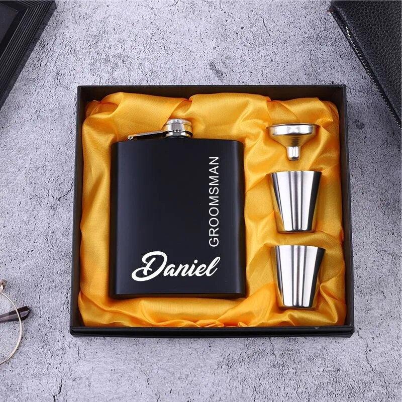 Custom Engraved Stainless Steel 6oz Hip Flask - Man Gifts Shop