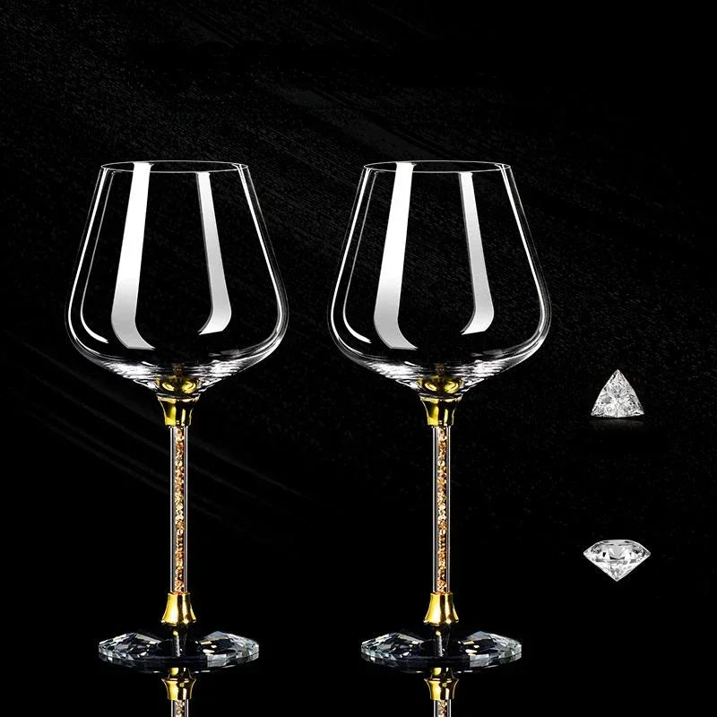 2-Piece Light Luxury Crystal Wine Glass Set – Elegant, Tall & Lead-Free