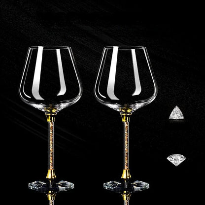 2-Piece Light Luxury Crystal Wine Glass Set – Elegant, Tall & Lead-Free