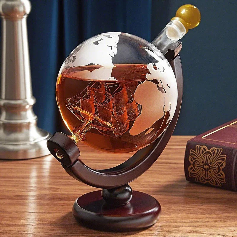 Globe Decanter Set: Refined Elegance in Whiskey Tasting - Man Gifts Shop