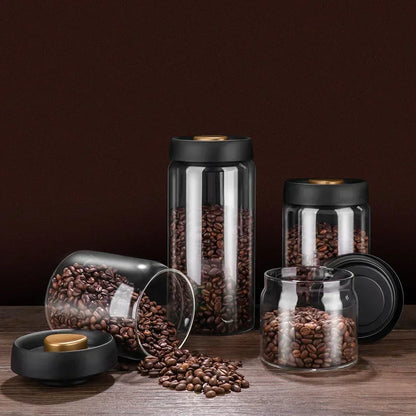 Vacuum Sealed Glass Coffee Canister – Airtight Moisture-Proof Jar
