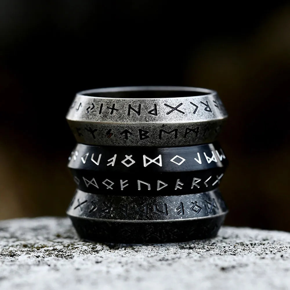 Viking Norse Futhark Runes Ring - Man Gifts Shop