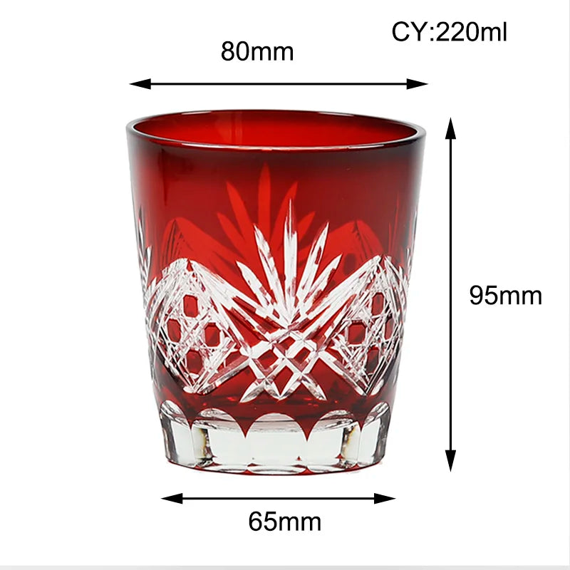 Discover Timeless Elegance with the Red Edo Crystal Whisky Glass