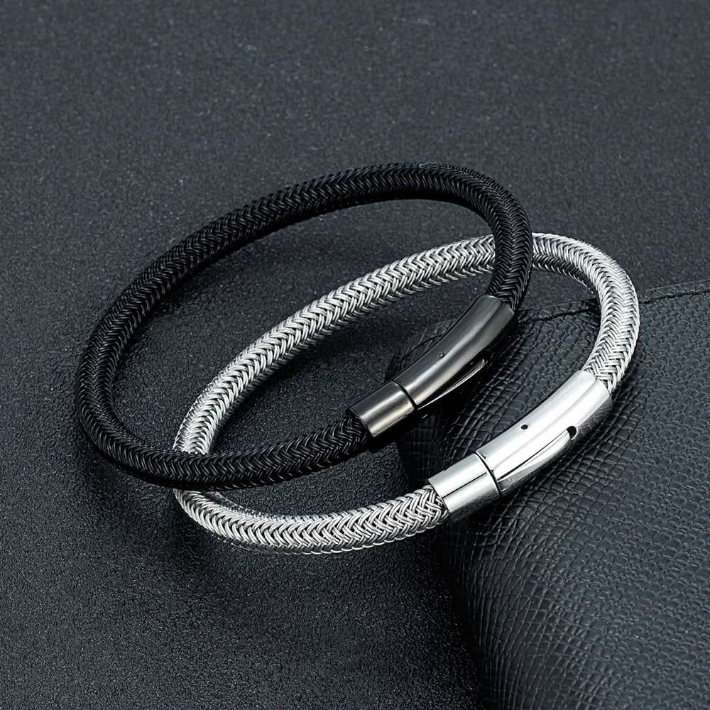 Minimalist Waterproof Steel Wire Cuff Bracelet – Classic Stainless Steel Charm Jewelry Gift