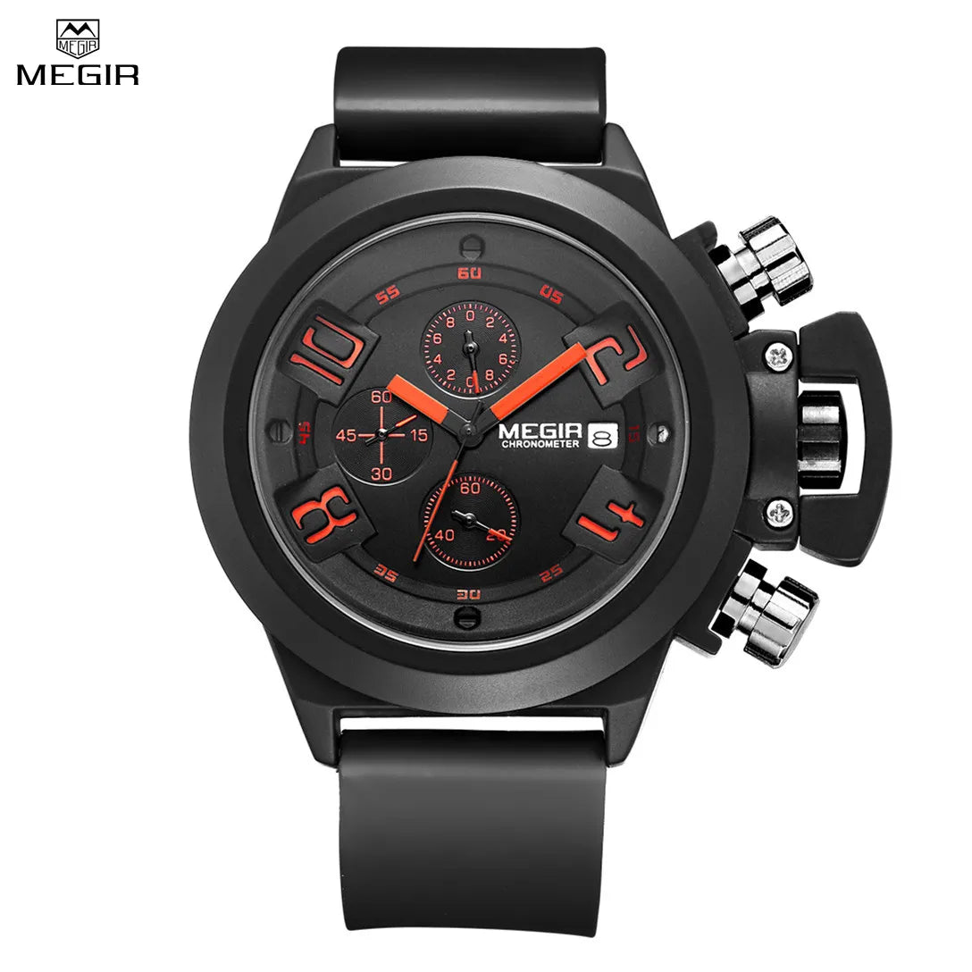 Original MEGIR Luxury Fashion Sport Military Chronograph Luminous Big Dial Men Watch - Man Gifts Shop