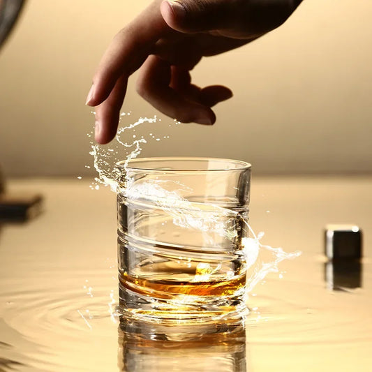 MGS Rotating Whiskey Glass - Old Fashioned Glass for Bourbon, Scotch, Cocktails - Creative Personality Shake Cup