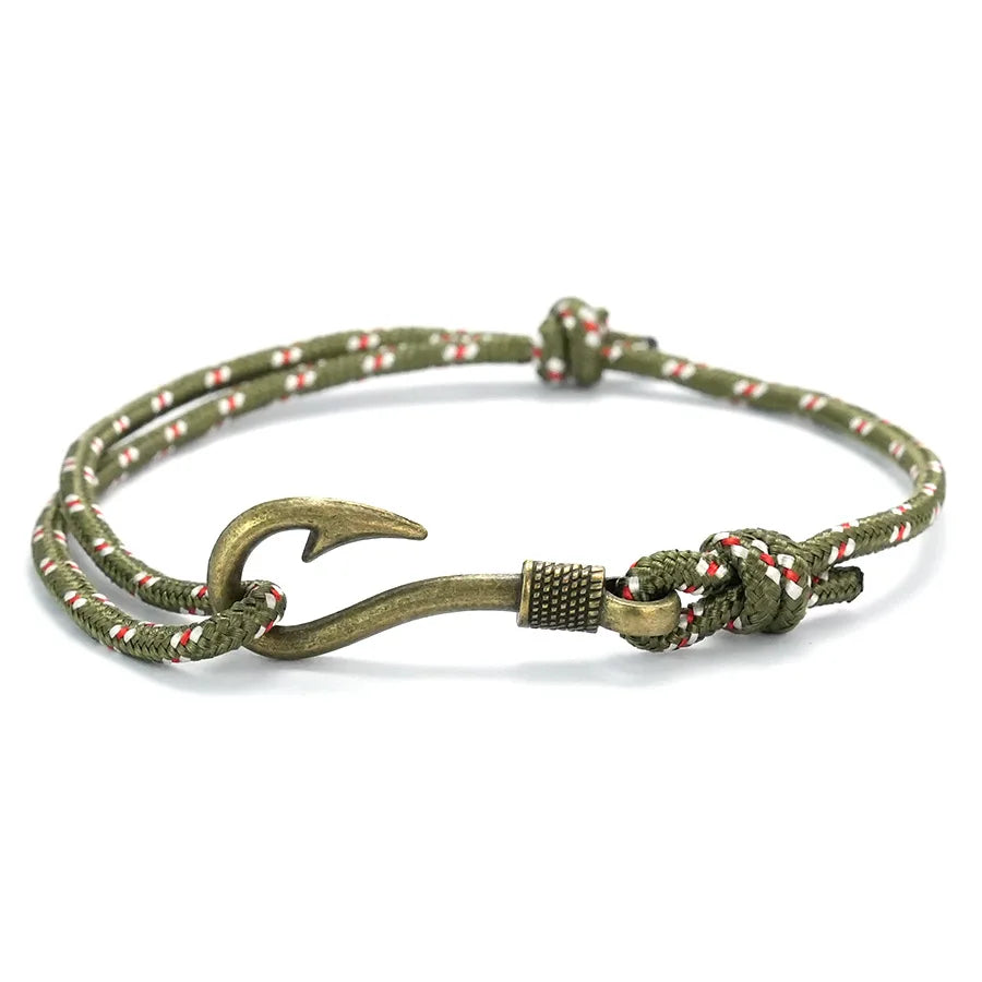 Knotic Retro Fishhook Bracelet for Men – Adjustable Handmade Nautical Style
