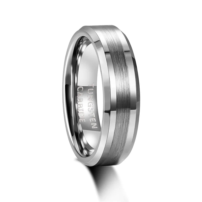 MGS 6/8MM High Polish Brushed Tungsten Carbide Ring - Man Gifts Shop