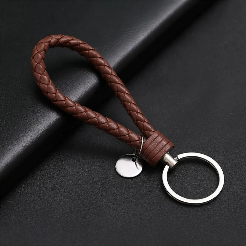 MGS PU Leather Braided Woven Rope EDC Keychain - Man Gifts Shop