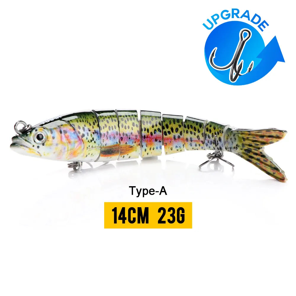 MGS 10/14cm Sinking Wobblers Fishing Lures Jointed Crankbait Swimbait 8 Segment Hard Artificial Bait For Fishing Tackle Lure - Man Gifts Shop