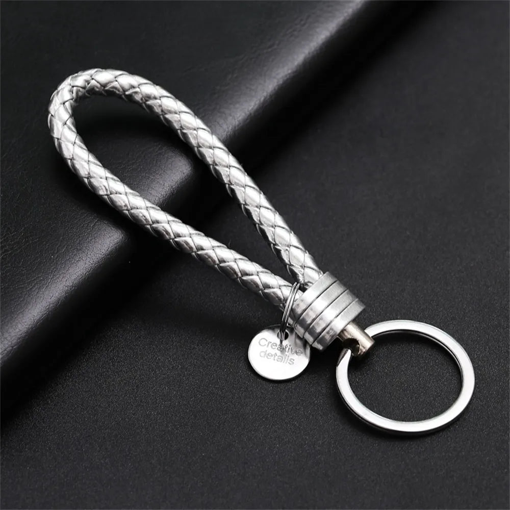 MGS PU Leather Braided Woven Rope EDC Keychain - Man Gifts Shop