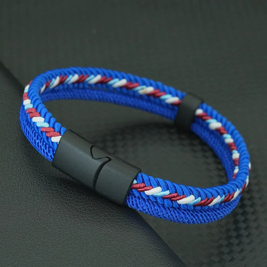 Handmade Rope Bracelet for Man – Dark Blue Woven Gift for Him