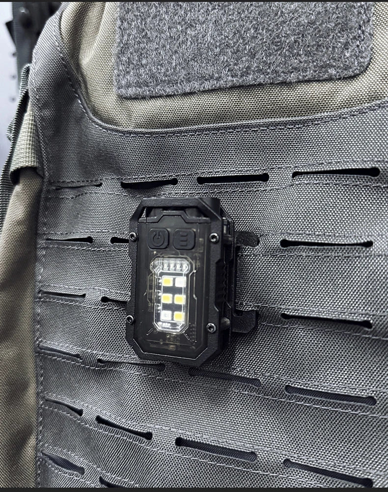 EDC Portable Mini Tactical Molle 25mm Backpack Strap Clip USB Rechargeable Flashlight Light (Outdoor Camping Hiking)