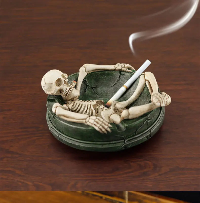 Expressive Skeleton Body Resin Ashtray: A Quirky Table Decoration for Home Ornaments and Unique Halloween Gifts - Man Gifts Shop