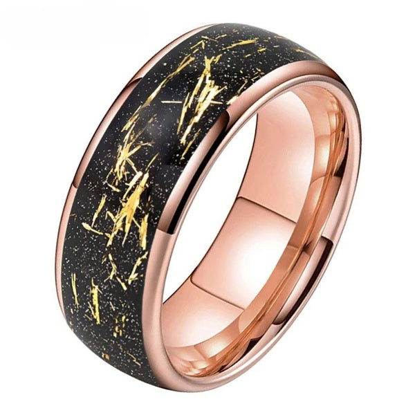 MGS 8mm Gold Foil Tungsten Ring