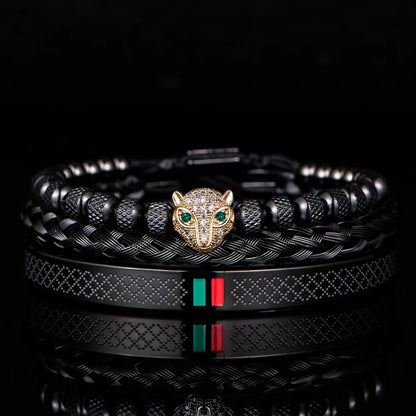 MGS Luxury Handmade Pave CZ Leopard Bracelet in Stainless Steel - Man Gifts Shop