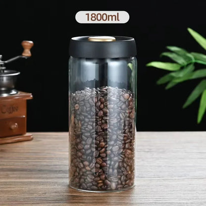 Vacuum Sealed Glass Coffee Canister – Airtight Moisture-Proof Jar