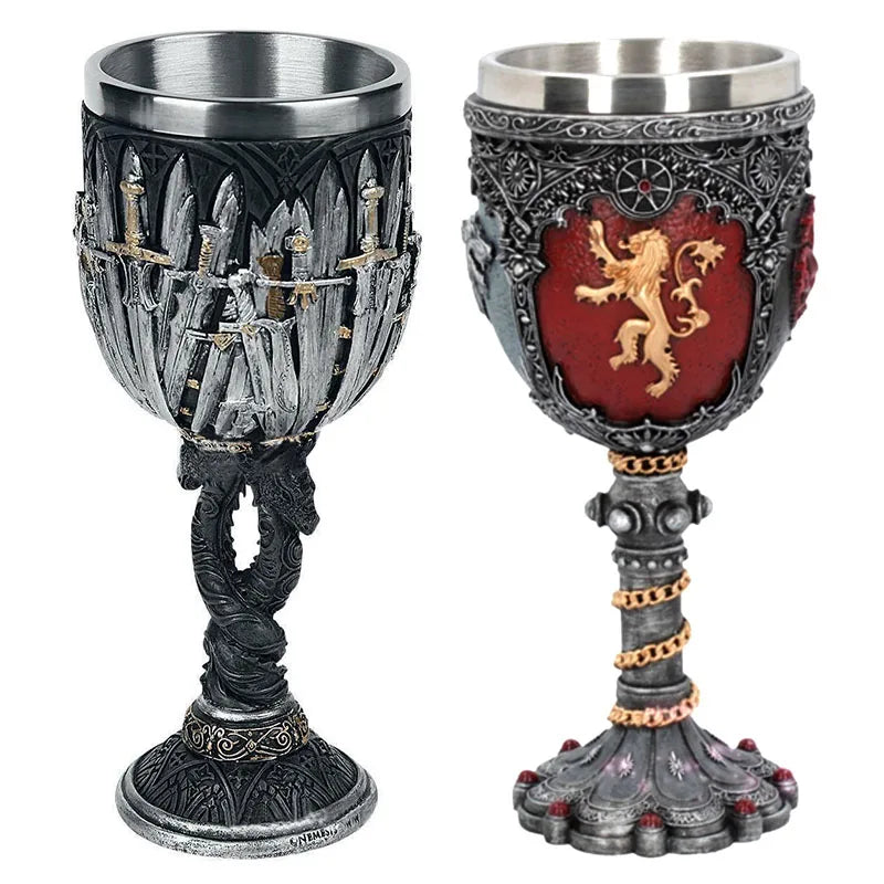 Game of Cheers: Mini Iron Throne Tankard Sword Wine / Beer Glass | Stainless Steel & Resin Goblet - Perfect Fan Gift