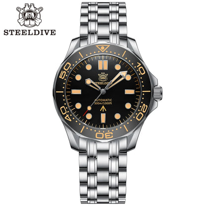 STEELDIVE SD1957 Automatic Dive Watch – 42mm Vintage Bezel, Green Luminous, Sapphire Glass, 200M Waterproof