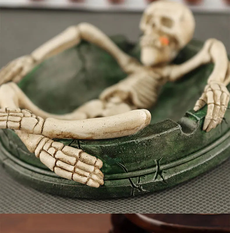 Expressive Skeleton Body Resin Ashtray: A Quirky Table Decoration for Home Ornaments and Unique Halloween Gifts - Man Gifts Shop