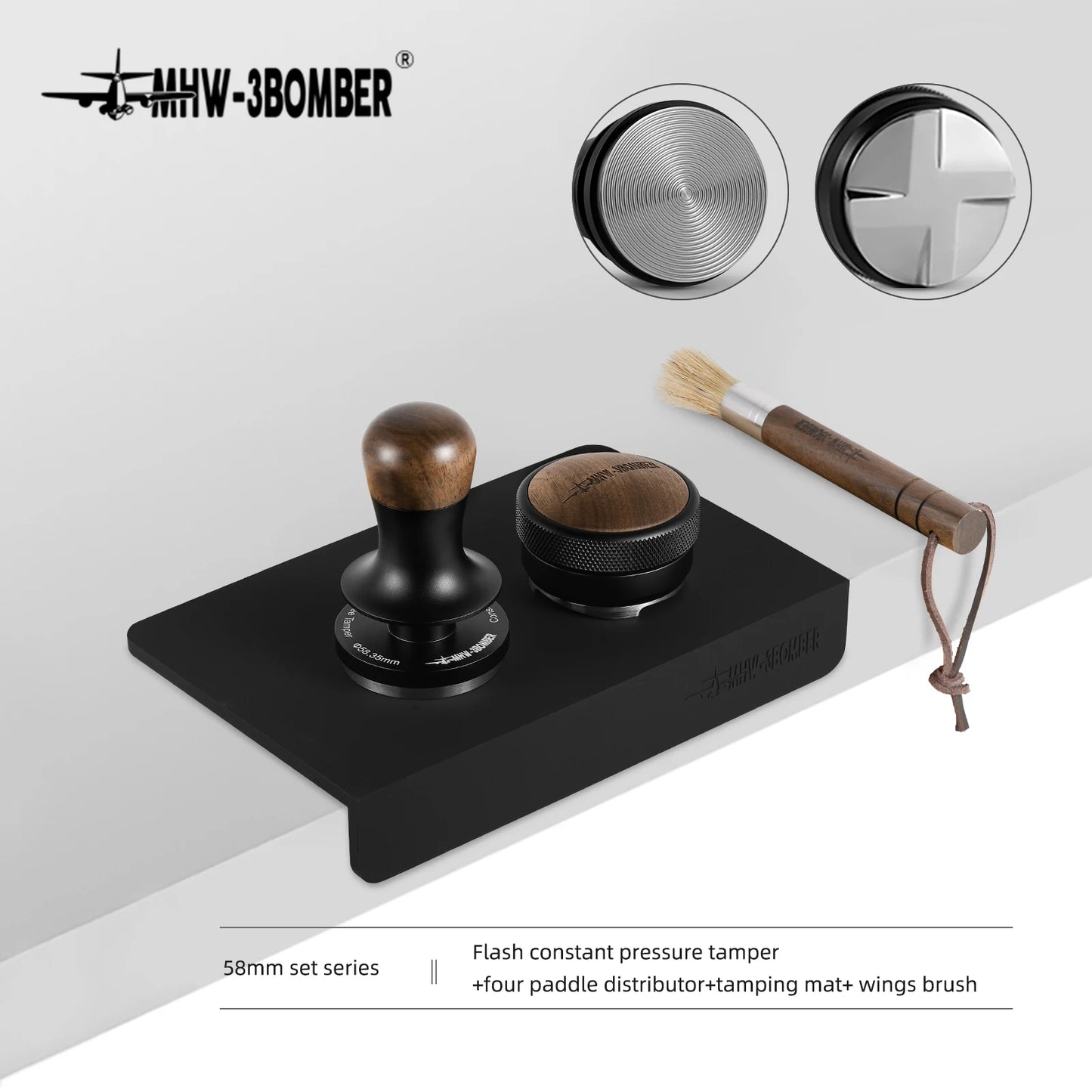 [Original] MHW-3BOMBER 30lb Constant Pressure Coffee Tamper 51mm 53mm 58mm Espresso with Calibrated Spring Loaded Barista Tool