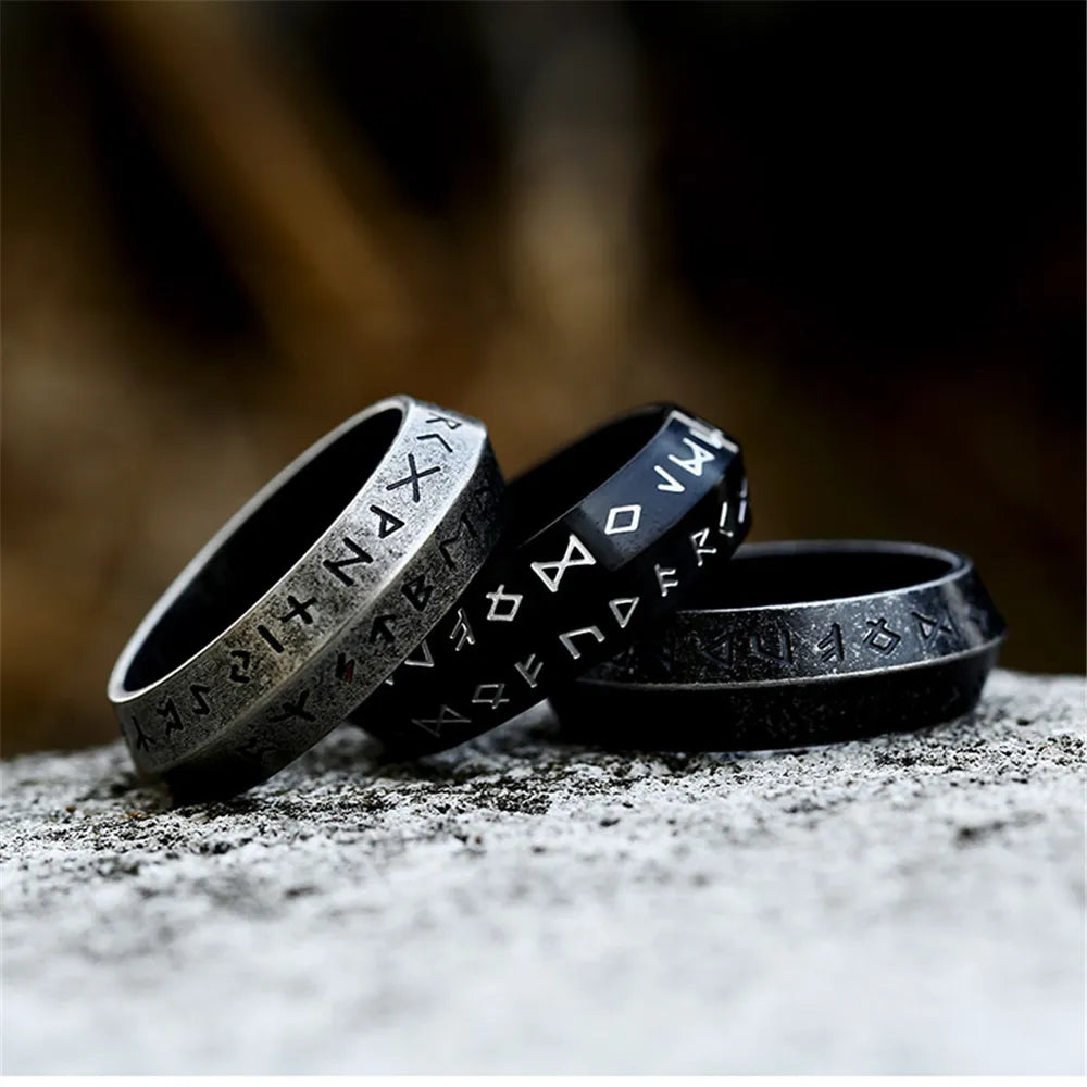 Viking Norse Futhark Runes Ring - Man Gifts Shop