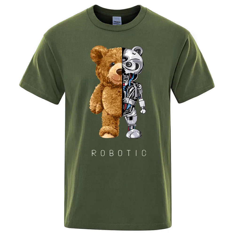 Embrace Quirky Coolness with our Funny Teddy Bear Robot T-Shirt – Your Go-To Summer Statement - Man Gifts Shop