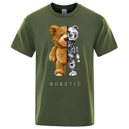 Embrace Quirky Coolness with our Funny Teddy Bear Robot T-Shirt – Your Go-To Summer Statement - Man Gifts Shop