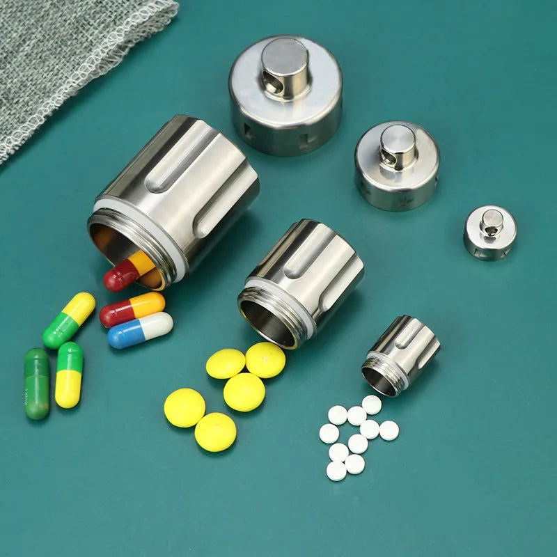 Waterproof Titanium Alloy Pill Case – Outdoor Travel Pill Box & Multi-function EDC Capsule Storage