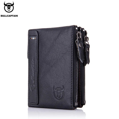 Original BULLCAPTAIN RFID Leather Wallet for Men – Genuine Leather, High Capacity