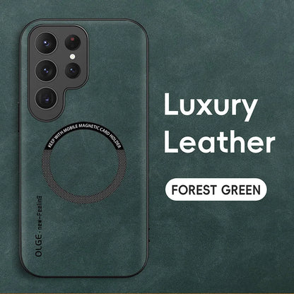 Luxury Leather Magnetic Case for Samsung Galaxy S20 S21 S24 S23 S22 Ultra FE Note10 Note20 Plus Magsafe Wireless Charge Cover