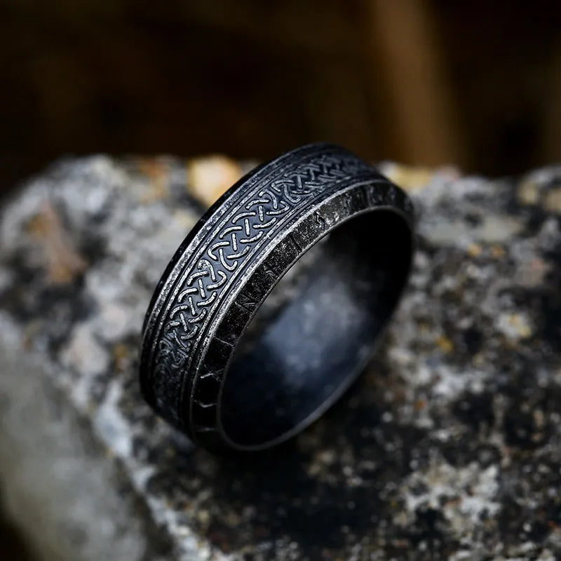 Nordic Vintage Viking Letter Ring: Stylish Stainless Steel Men's Jewelry - Man Gifts Shop