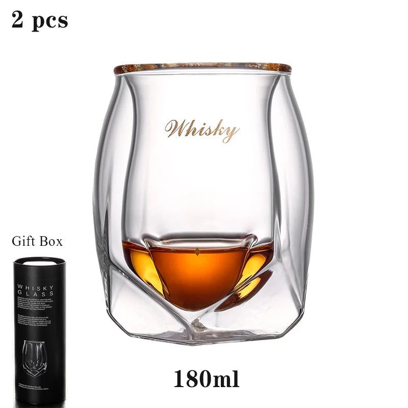 Bestselling Insulated Luxury Whisky Glass Set: Double-Bar Design - Man Gifts Shop