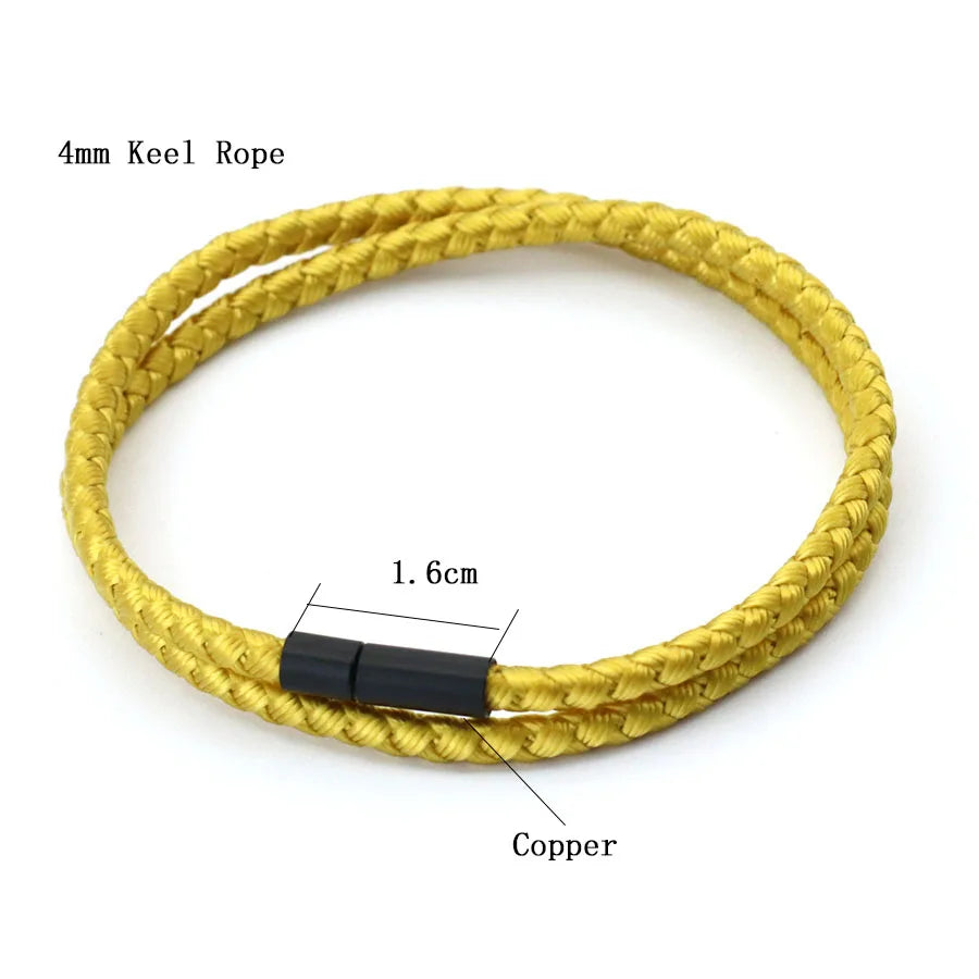 MGS Simple Style Keel Rope Bracelet for Men - Bilayer Wrap, Nautical Bangle, Gifts for Him