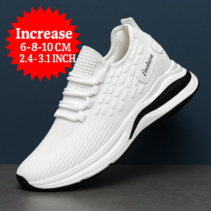 Men's Height Increasing Sneakers – 8cm Elevator Shoes with Breathable Mesh, Casual Sport Style for Taller Look