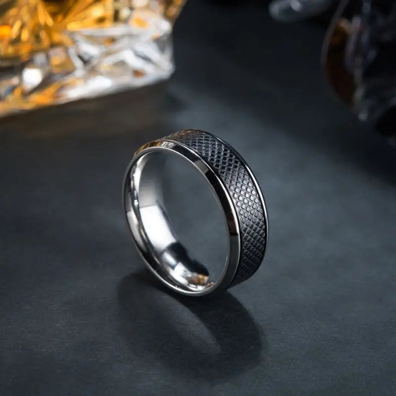 MGS High-Quality Stainless Steel Men Rings Western Titanium Steel