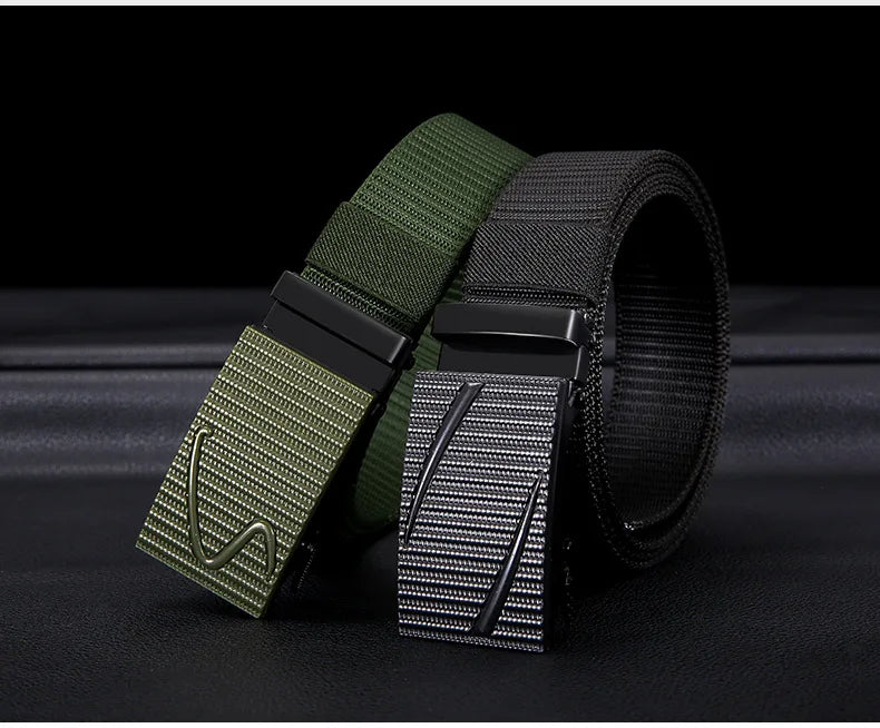 MGS Nylon Breathable Belts for Men: Cowboy Canvas Designer Belt - Outdoor Tactical and Military - Man Gifts Shop