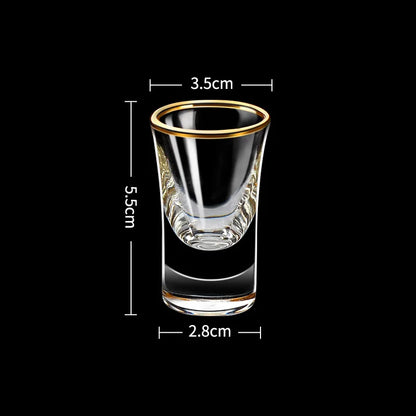 6-Piece Gold Rim Shot Glass Set – Elegant Glass Cups for Spirits & Baijiu