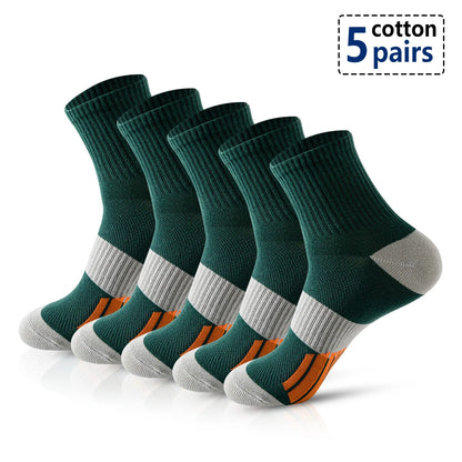 5 Pairs Men’s Cushioned Ankle Socks – Breathable, Athletic & Everyday Ready