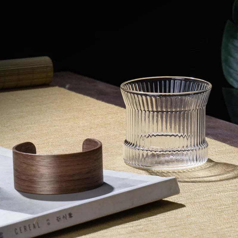 Japanese Style Tea Cups With Walnut Cup Sleeve - Man Gifts Shop