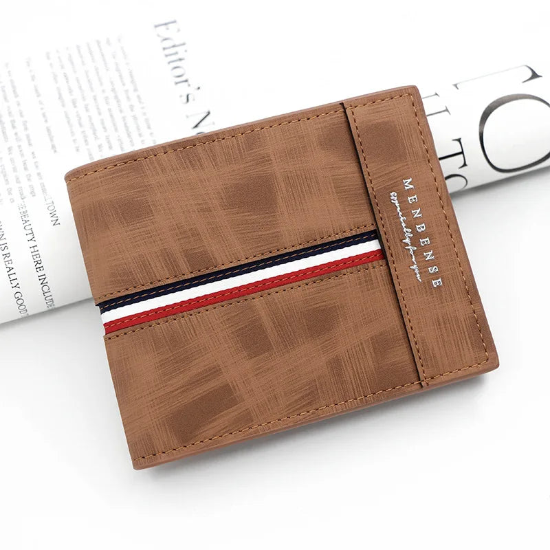 Short Slim Men Wallet Card Holder Luxury PU Leather High Quality - Man Gifts Shop