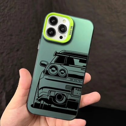 JDM Dream Car Matte Silicone Case for iPhone 16 Pro, 15 Pro Max, 14, 14 Pro, 14 Pro Max, 16 Plus, XS – Style Meets Street Performance