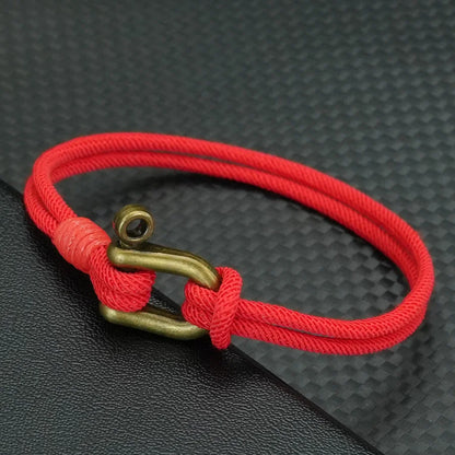 Men's Retro Cord Chain Bracelet – Motorcycle Style with Detachable Buckle