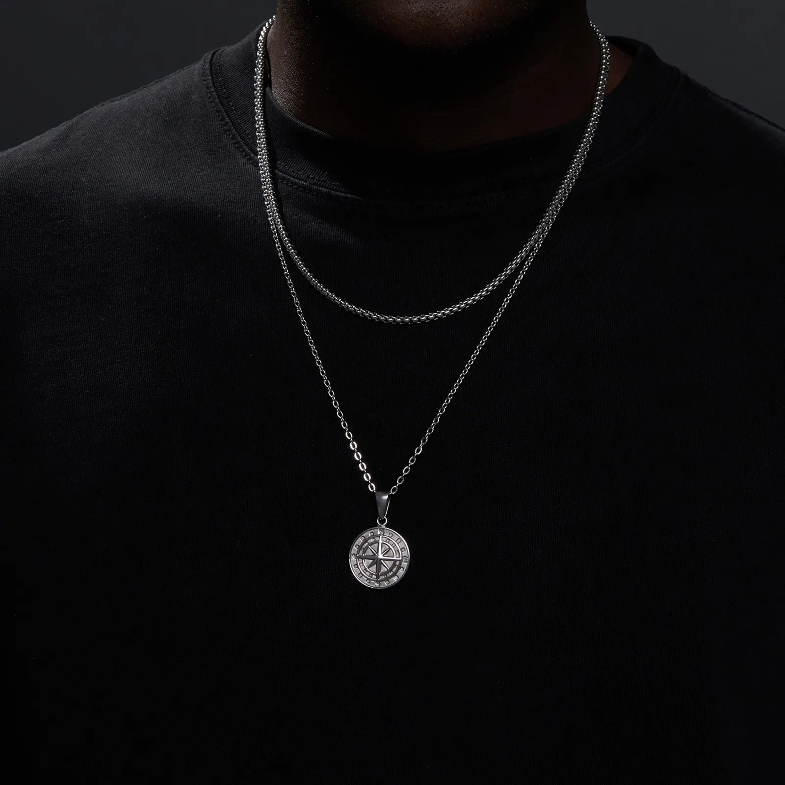 Discover Our MGS Stylish Layered Compass Necklaces for Men - Man Gifts Shop