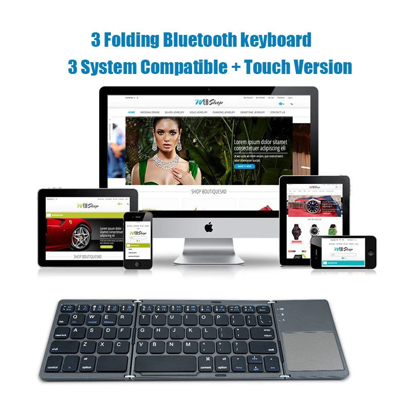 Wireless Folding Bluetooth Keyboard with Touchpad – Compact, Versatile, and Ultra-Portable