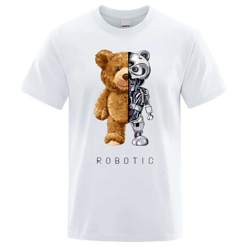 Embrace Quirky Coolness with our Funny Teddy Bear Robot T-Shirt – Your Go-To Summer Statement - Man Gifts Shop