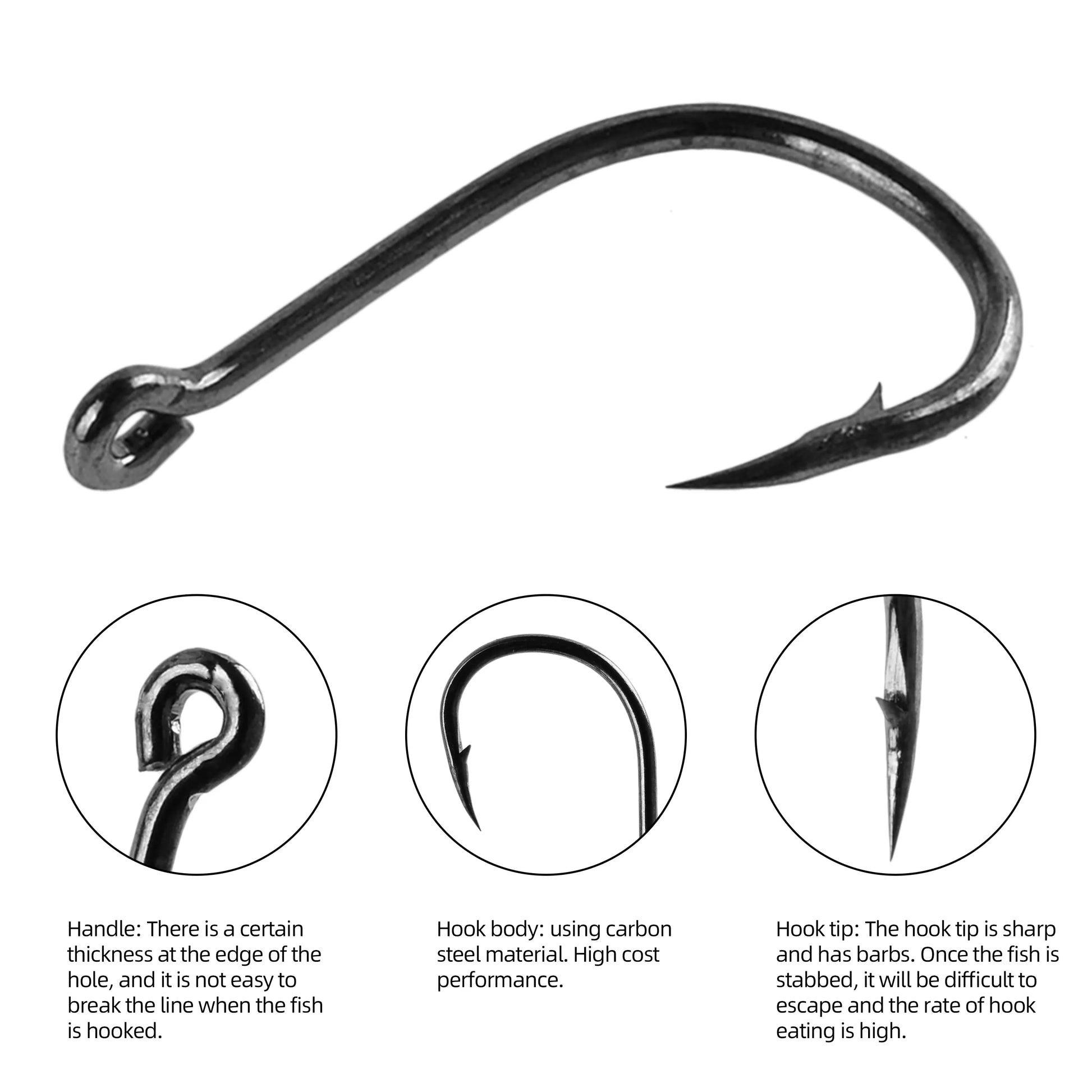 MGS Fishing Hooks Set High Carbon Steel Sharp Durable Barbed Fishhook with box - Man Gifts Shop