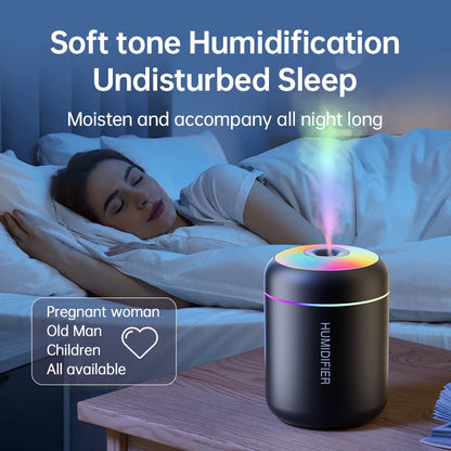 Mini 180ML USB Air Humidifier – Quiet Mist Diffuser with LED Lights