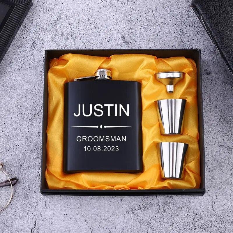 Custom Engraved Stainless Steel 6oz Hip Flask - Man Gifts Shop